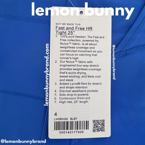 lululemon Fast and Free High-Rise Tight 25" in Blazer Blue Tone Size 4 New NWT - Picture 3 of 16
